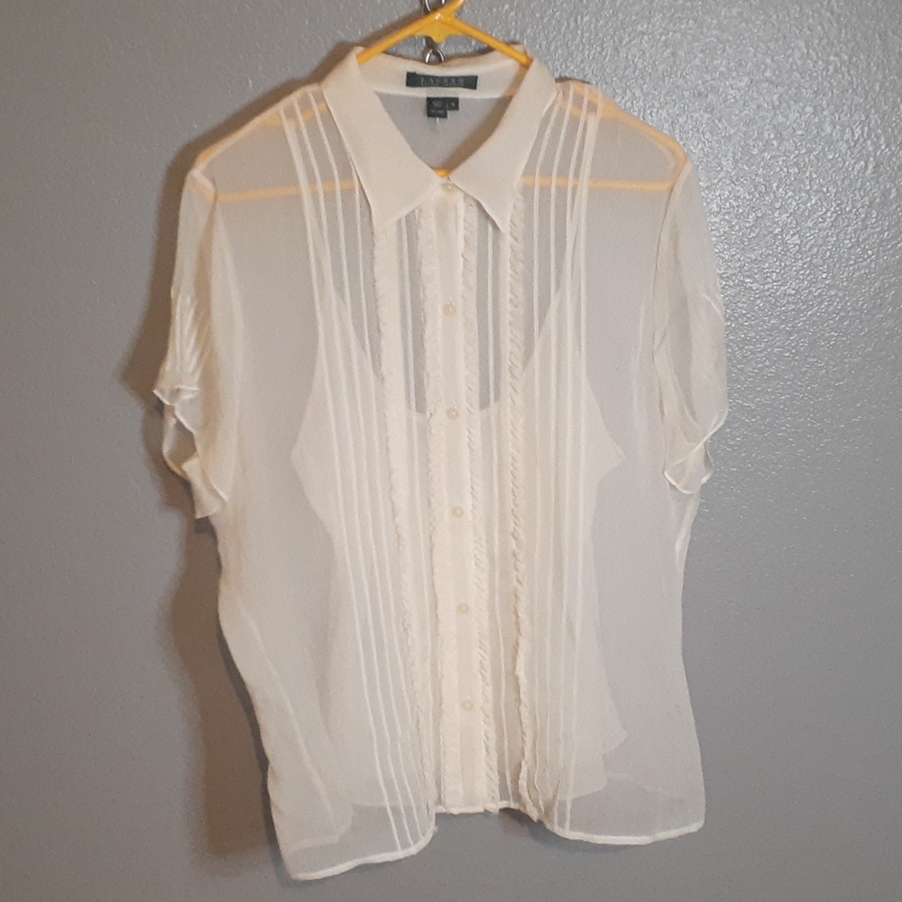 Off white sheer blouse with under tank